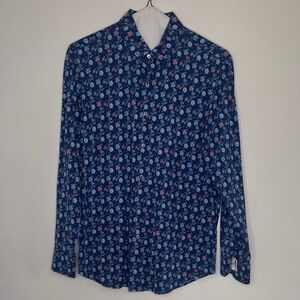 Bugatchi Navy Floral Men's Casual Shirt